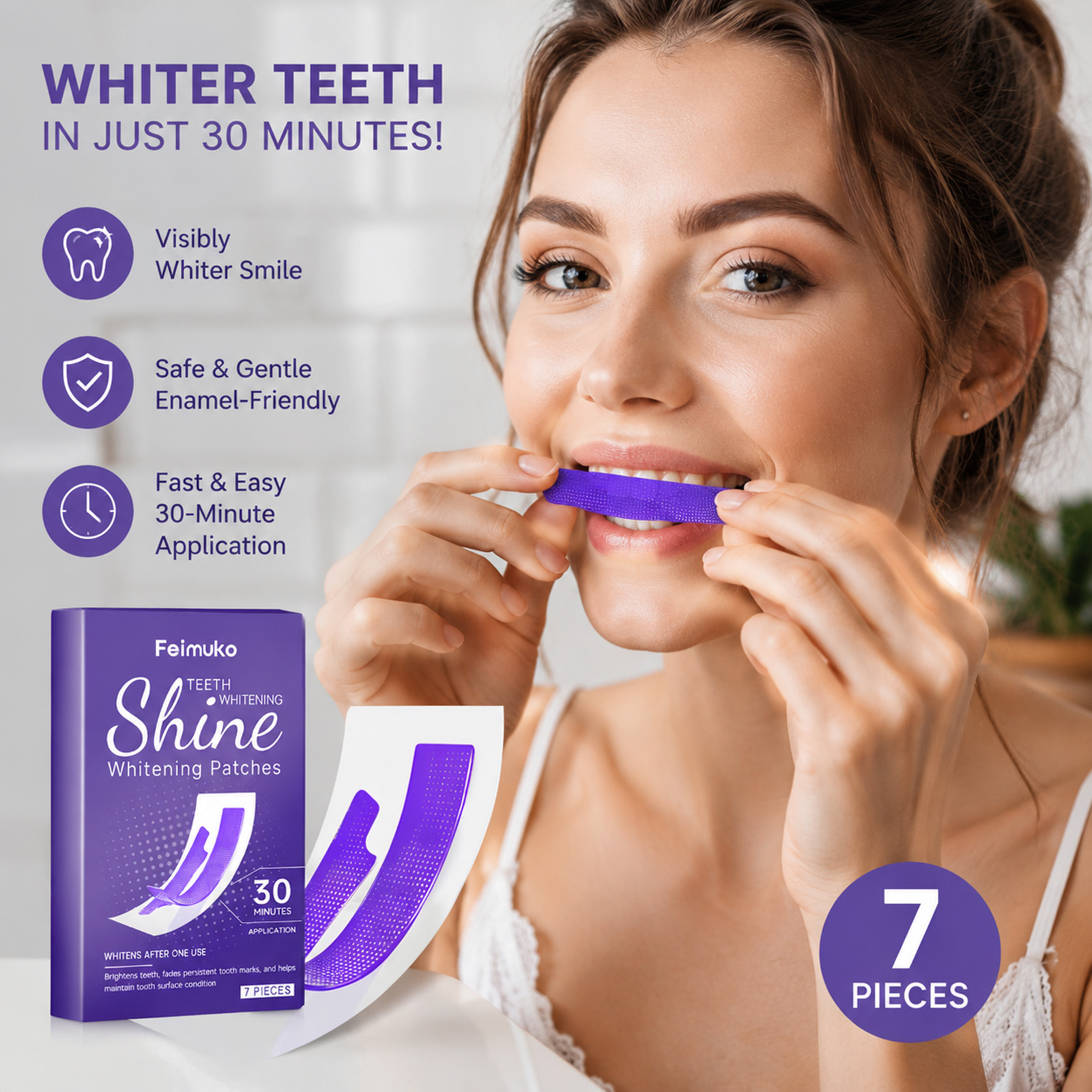 Teeth Whitening Strips - Strip Pemutih Gigi 30 Menit, Menghilangkan