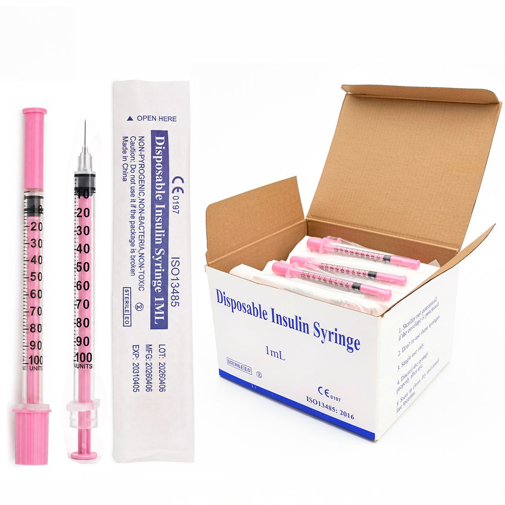 Beauty Makeup Organizer - 100Pcs/Box Jarum Suntik Insulin Pink 1ml