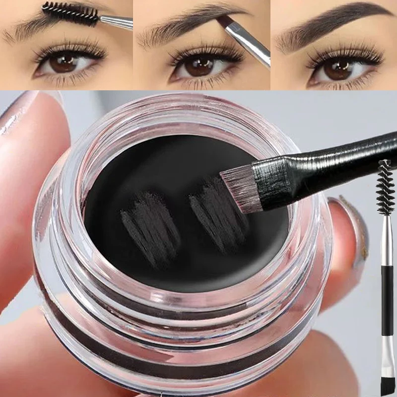 Eyebrow Pomade Pencil - Krim alis hitam liar Matte, krim