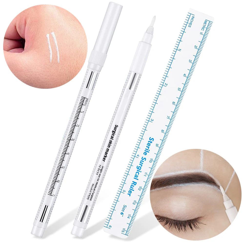 Eyebrow Pomade Pencil - 1set pena tato alis dengan penggaris