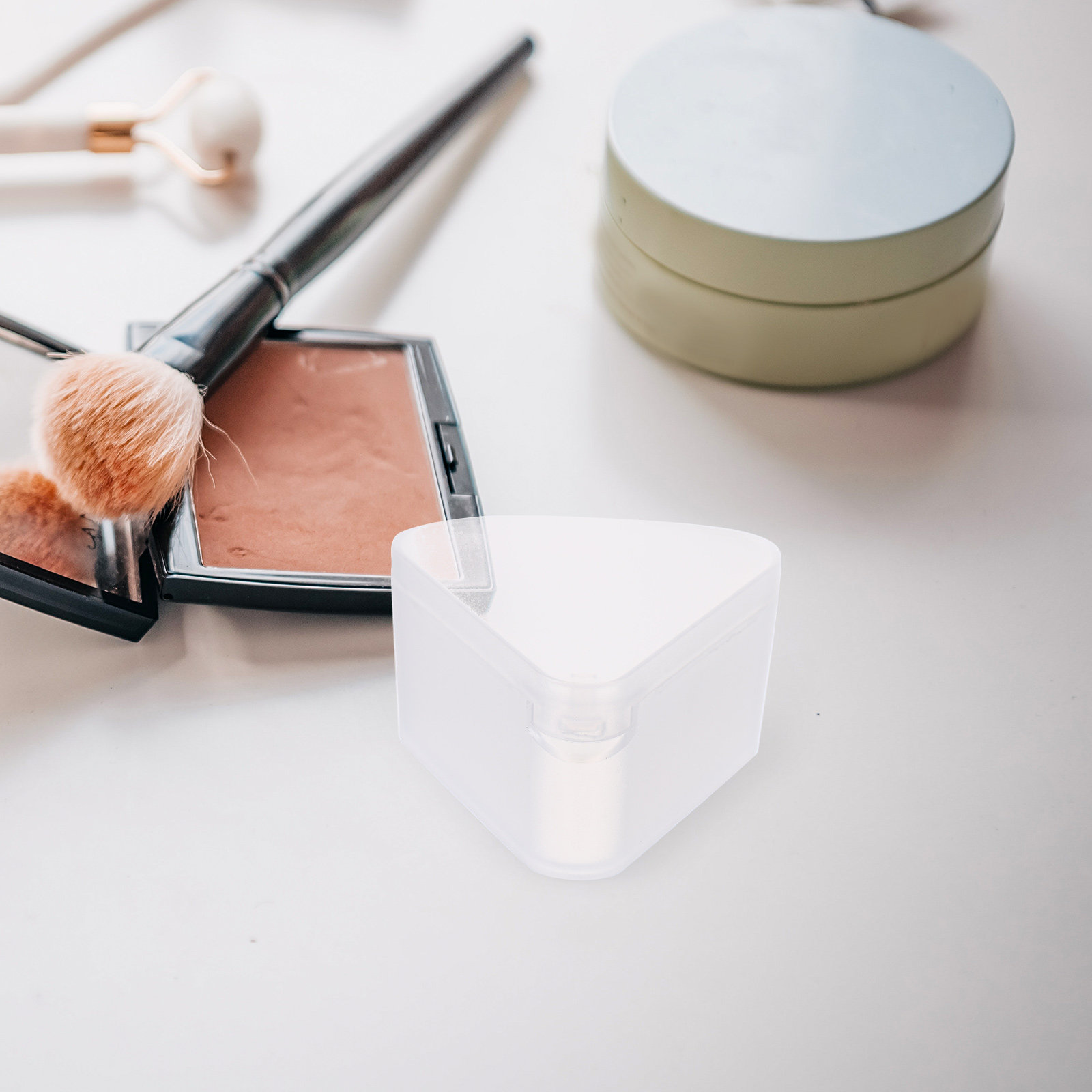 6 Buah Kotak Bedak Segitiga He - Beauty Makeup Organizer ulasan dan harga