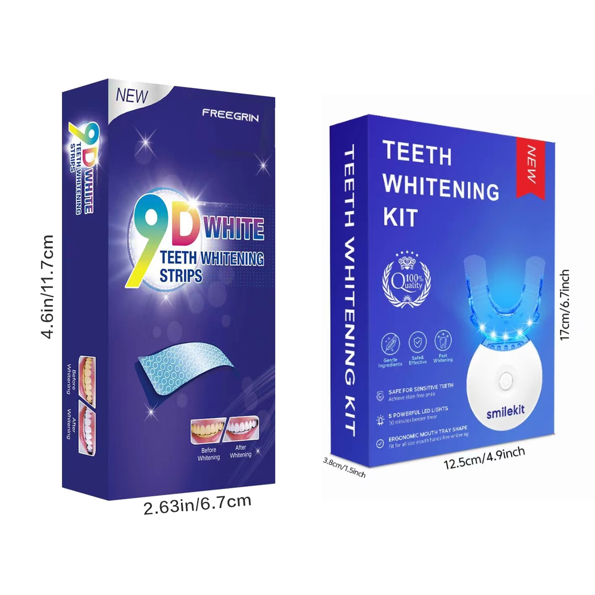 Kit pemutih gigi-5X lampu LED  - Teeth Whitening Strips ulasan dan harga